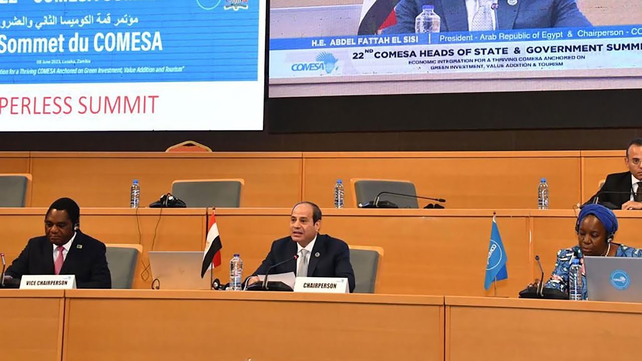 السيد الرئيس يشارك في القمة ٢٢ للسوق المشتركة للشرق والجنوب الافريقي COMESA ويلتقي برئيس زامبيا
