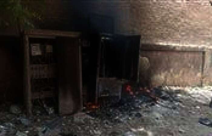 حريق كابينة كهرباء