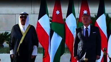 الملك عبد الله الثانى و الشيخ مشعل الأحمد الجابر الصباح