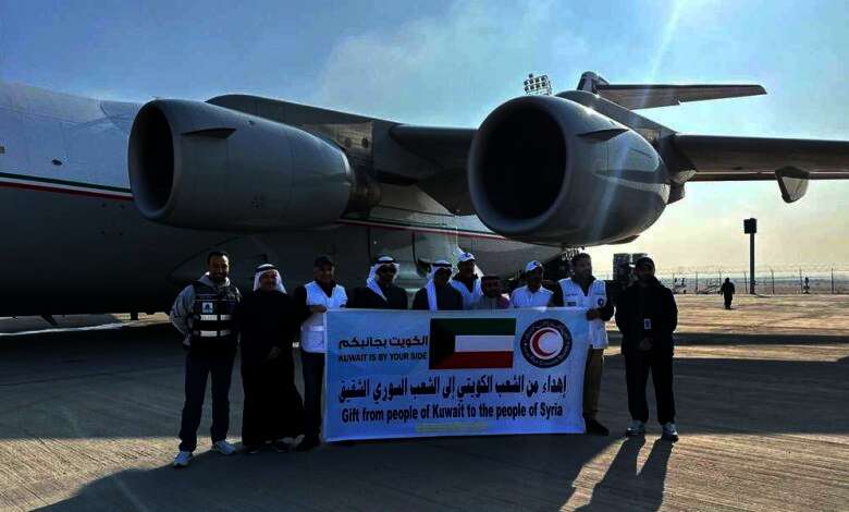 إقلاع الطائرة الثانية من الجسر الجوي الكويتي لسوريا محملة بـ33 طنا من المواد الإغاثية والأدوية