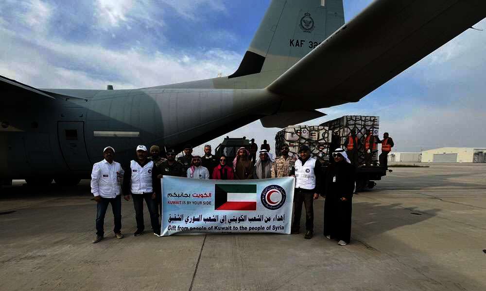إقلاع الطائرة الخامسة من الجسر الجوي الكويتي لسوريا