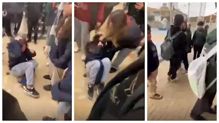 خناقة طالبات مدرسة بالتجمع