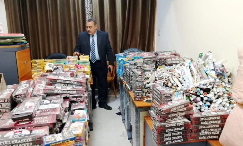 ضبط كميات هائلة من الألعاب النارية في دمياط